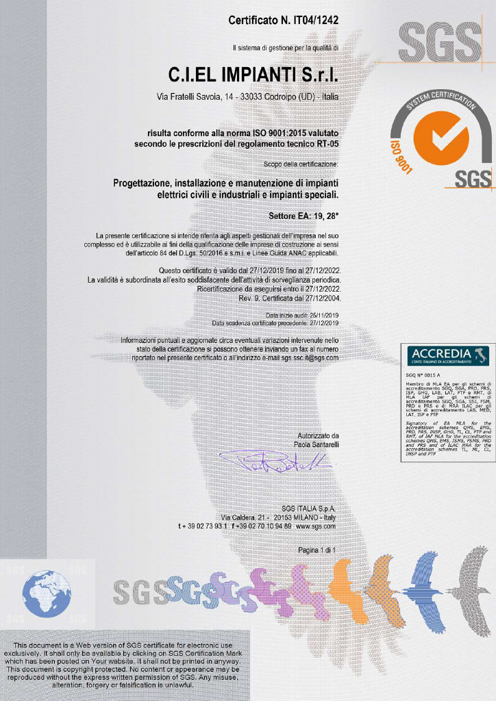 ISO-9001-2015 - Ciel Impianti